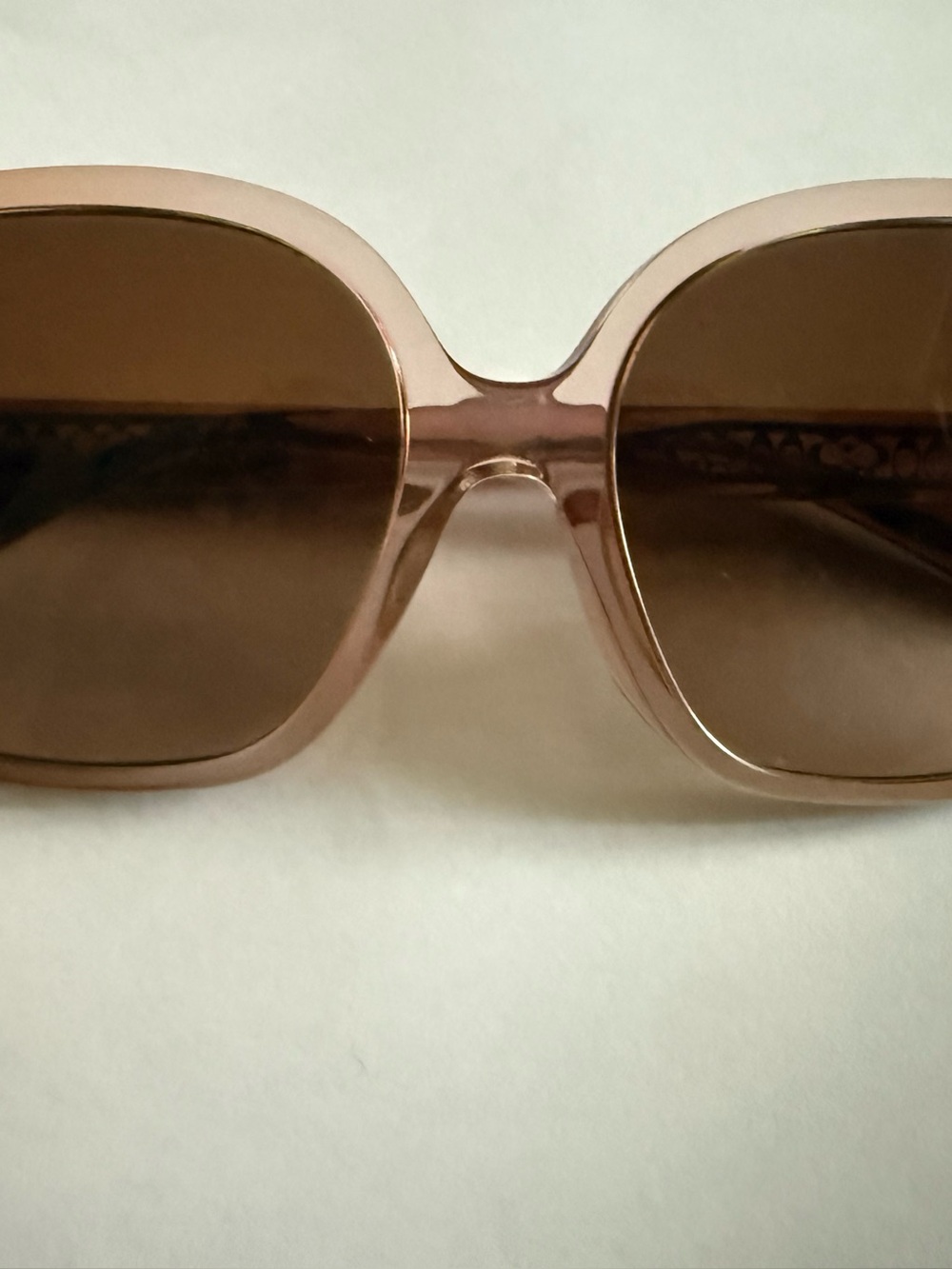 Coach Women's Oversized Sunglasses in Pale Pink with Brown Lenses
